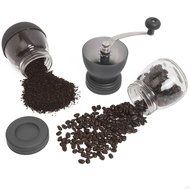 PuTwo Coffee-Black Stainless Steel Burr Coffee Grinder with Ceramic Hand Crank, Black