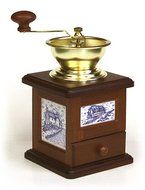Delft Blue Farmhouse Coffee Grinder w/ Open Hopper by Hues &amp; Brews N2