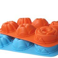 Cake Bread Molds, 2PCS YYP [6 Cavity Flower Shape Mold] Silicone Cake Bread Making Mold for Home Baking - Reusable... N13
