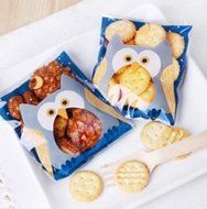 100 PCS Lovely Cute Bowknot OPP Self Adhesive Cookie Bakery Candy Biscuit Roasting Treat Gift DIY Plastic Bag... N59