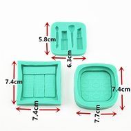 TANGCHU Dressing Case Lipstick Powder Puff Silicone Fondant Cake Chocolate Molds for Kitchen Baking N2