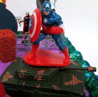 20 Piece AVENGERS &amp; FRIENDS SUPER HERO Birthday Cake Topper Set Featuring Avenger Super Hero Crew Characters and... N9