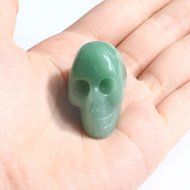 JOVIVI Hand Carved Natural Gemstone Healing Reiki Skull Head Statue Figurine 1.5 inches w/Box (Turquoise) N8