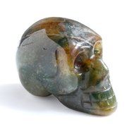 JOVIVI Hand Carved Natural Gemstone Healing Reiki Skull Head Statue Figurine 1.5 inches w/Box (Turquoise) N10