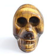 JOVIVI Hand Carved Natural Gemstone Healing Reiki Skull Head Statue Figurine 1.5 inches w/Box (Turquoise) N16