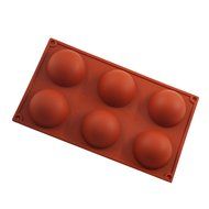 Bestjybt Silicone Large 6 Cavities Hemisphere Dome Mold Soap Mold Cake Mold N2