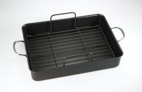 T-fal A85797 Specialty Nonstick 16 x 13 x 3-Inch Roaster Cookware, 16-Inch by 13-Inch, Gray N2