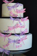 Edible Dragonflies &copy; - Set of 30 Pink and Purple- Cake Decorations, Cupcake Topper