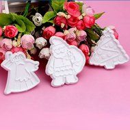 Whitelotous Christmas Theme Cookie Cutters - Plastic Fondant Cake Sugarcraft Cutter Decorating Baking Mold Plunger... N25