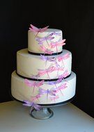 Edible Dragonflies &copy; - Set of 30 Pink and Purple- Cake Decorations, Cupcake Topper N2