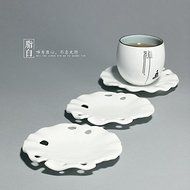 CCWY Kaolin-fat classic white porcelain saucer tea accessories ceramic saucer glass mat the mat insulation pad