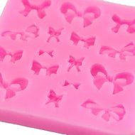 Mr.S Shop DIY Silicone Baking Molds 16pcs Bow Shape Fondant Chocolate Mold Cake Decorating Mould,Small Size N4