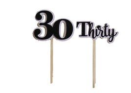 All About Details Black Thirty Cupcake Toppers, Set of 12 N2