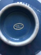 Japanese Tea Bowl, Hand Painted Gray/Blue Ceramic (matcha chawan) N2