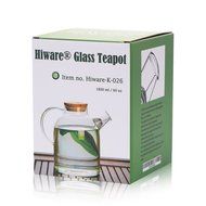 Hiware 60 Oz Glass Water Pitcher with Natural Bamboo Wood Lid, Large Capacity Water Pot with Safe Filter, Glass... N6