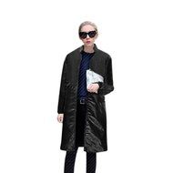 Women&#039;s Coat,Laimeng Nylon And PU Warm Splicing Wool Stand Up Collar Real Coat Parka (2XL, Black) N3