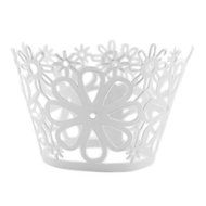 Adorox Daisy Flower Floral Filagree Design Pattern Decorative Cupcake Paper Wrapper Liners (Ivory (48 Pieces)) N3