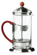 iCoffee Stainless Steel and Clear Glass Large French Press, 33.8 Ounce - Red