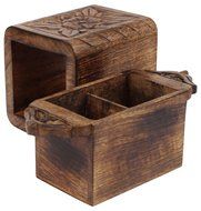 LIMITED OFFER - SouvNear Hand Carved Coffee / Tea Box with 2 Compartments for Tea Bags / Coffee Sachets / Dry...
