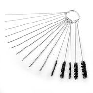Anntlent 4 Inch Nylon Tube Brush Cleaning Set Carburetor Carbon Dirt Jet Remove 10 Cleaning Needles + 5 Brushes... N2