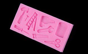 Tools Silicone Cake Fondant Mold Topper Hammer Spanner Baking Mould Decorating N4
