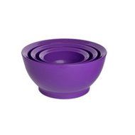 CaliBowl Ultimate Mixing Bowls with Non-Slip Base 3-piece Bowl Set- Purple