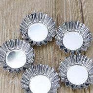 HMLifestyle-10pcs/lot Silver Round Stainless Steel Egg Tart Pudding Chocolate Cupcake Cake Mold Mould Makers for...