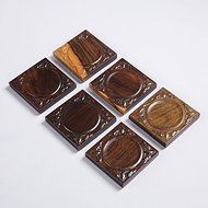 CCWY Ebony Quartet coaster solid wood Tea Cup Saucer heavy insulation Kung Fu tea ceremony accessories wholesale N2