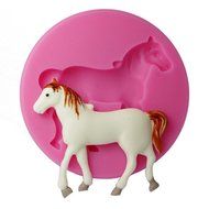 FOUR-C Silicone Cupcake Mold Horse Embossing Mould Cupcake Decoration Color Pink N3