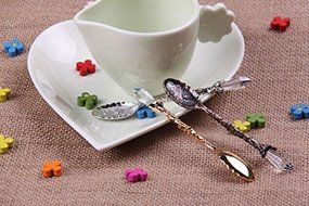 Pack of 6 BeautyMood Retro Vintage Palace Style Decorative Coffee Tea Spoon Scoop Holes（Gold &amp; Silver &amp; Bronze） N8
