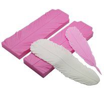 FOUR-C Cake Tools Feather Veiner Molds Silicone Fondant Moulds Cake Toppers Color Pink N2