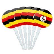 Set of 6 Cupcake Picks Toppers Decoration Country National Flag T-Z - Turkey National Country Flag N10