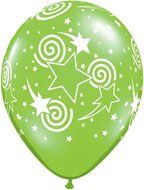 Pioneer Balloon Company 50 Count Swirling Star-A-Round Latex Balloon, 11", Assorted N6