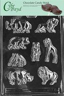 Cybrtrayd A006 Wild Animals Chocolate Candy Mold with Exclusive Cybrtrayd Copyrighted Chocolate Molding Instructions