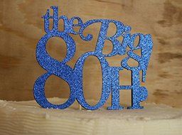 All About Details Blue The Big 8OH! Cake Topper N2