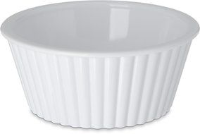 Carlisle 084502 SAN Fluted Ramekin, 4.5-o.z Capacity, 1.50 x 3.50&quot;, White (Case of 48)