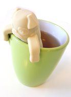 WOMUL Mug Silicone Tea Infuser Mug Herbal Filter Diffusers Charming Pug Shaped N5