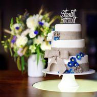Happy 60th Birthday Rhinestone Crystal Cake Topper Silver, Numbers, Letters for Wedding, Birthday, Anniversary... N25