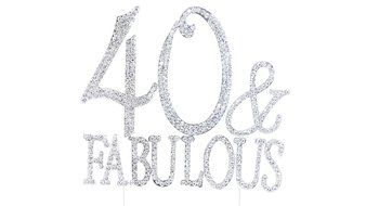 Happy 60th Birthday Rhinestone Crystal Cake Topper Silver, Numbers, Letters for Wedding, Birthday, Anniversary... N27
