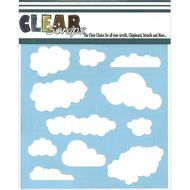 Clear Scraps CSSM6-CLOUD Translucent Plastic Film Stencil, Clouds, 6-Inch x 6-Inch