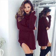 High-necked Sweater Dress,Morecome Womens Casual Long Sleeve Jumper Turtleneck Sweaters N26