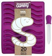NEW PURE LFGB Grade Silicone Gummy Worm Mold by The Modern Gummy + Dropper + RECIPE PDF | No Plastic Fillers,... N8