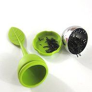 Toyofmine Tea Infuser - Set of 5 Silicone Handle Stainless Steel Strainer Drip Tray Included - Tea Steeper - Leaf... N3