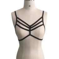 Underwear, PHOTNO Alluring Women Harness Bra Elastic Cage Bra Strappy Hollow Out Bra Bustier N17