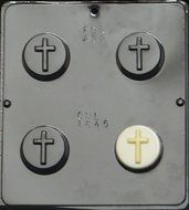 Plain Cross Religious Oreo Cookie Sandwich Chocolate Candy Mold 1645 N2