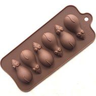 Always Your Chef 6-Cavity Silicone Little Mice Chocolate Candy Making Molds, Baking Cups for Jello, Gummy, Candle... N2