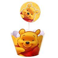 BETOP HOUSE Set of 1 Dozen Winnie the Pooh Cupcake Mufiin Wrappers Toppers Kit for Kids Themed Birthday Party... N2