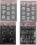 Greek Letters roman letter and numbers chocolate candy mold, plain cookie Chocolate candy mold with &copy; molding...