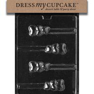 Dress My Cupcake DMCV137 Chocolate Candy Mold, Triple Heart Pretzel, Valentine's Day