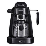 BELLA Personal Espresso Maker with Built-in Steam Wand and 5 Bar Pressure, black N3